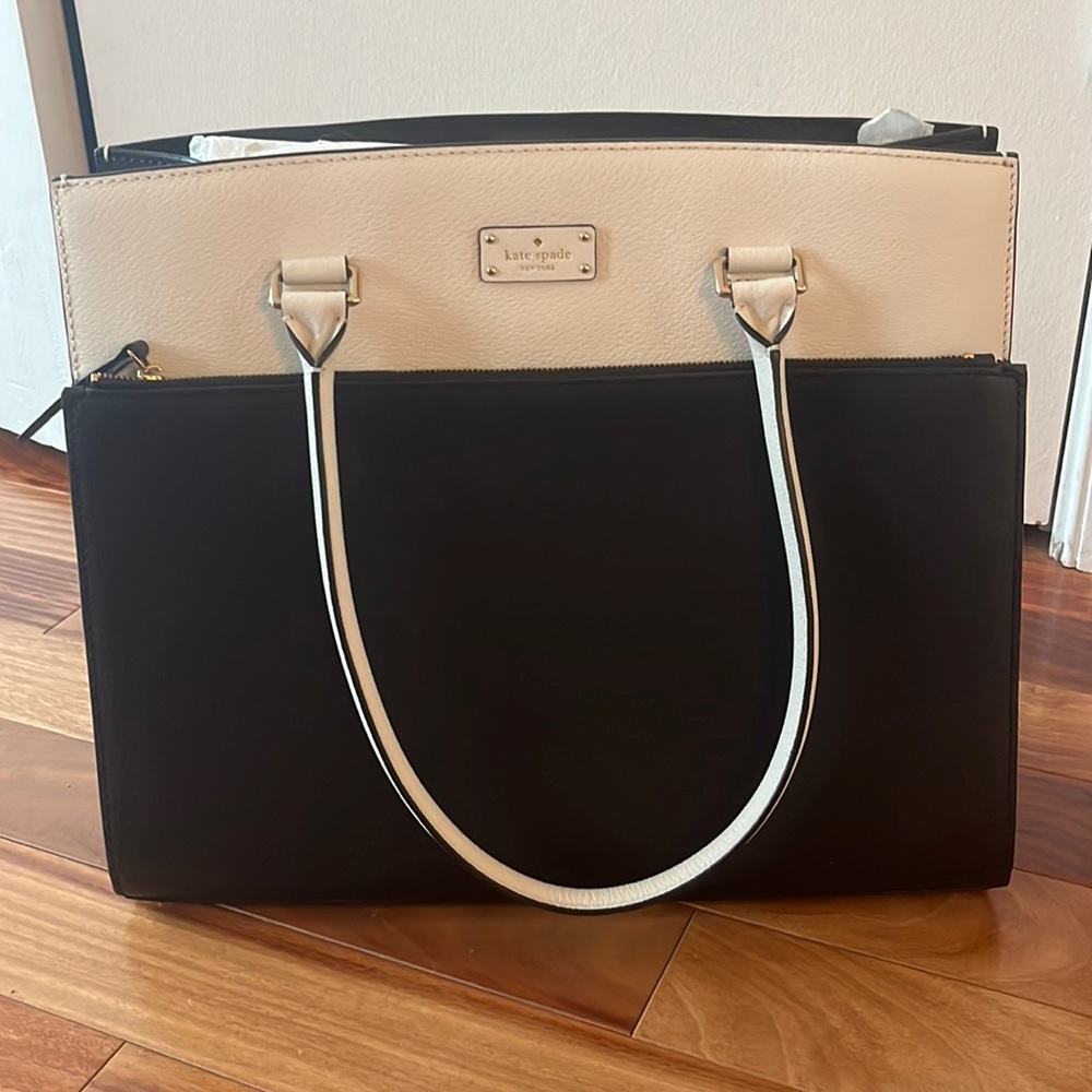 Black and white Kate Spade tote bag